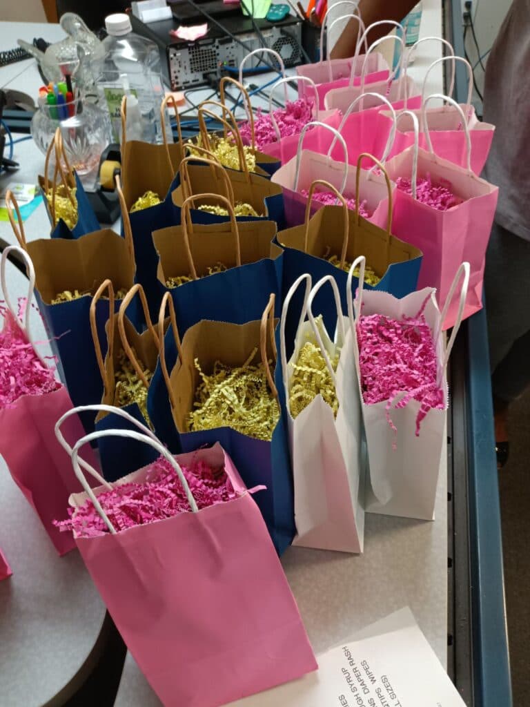 Mothers and Fathers Against Crime delivers gift bags to local domestic violence shelters for Valentine day.